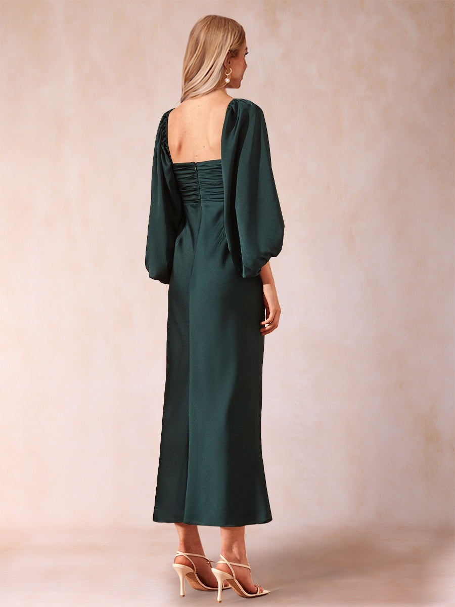 Sheath/Column Sweetheart Ruched Long Sleeves Elegant Mother of the Bride Dresses