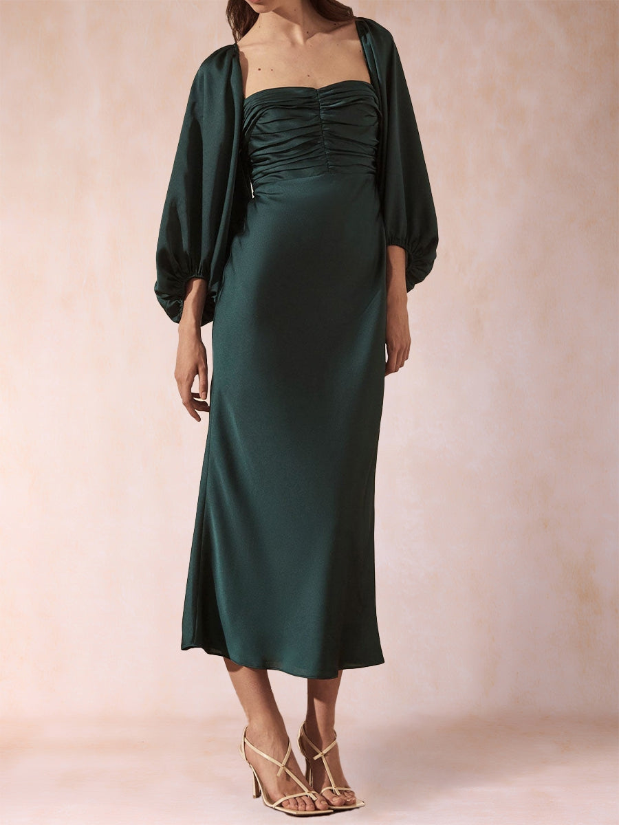 Sheath/Column Sweetheart Ruched Long Sleeves Elegant Mother of the Bride Dresses