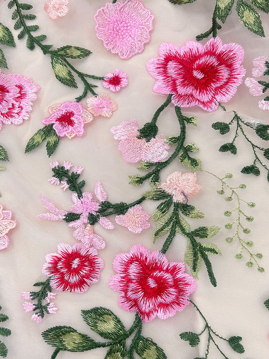 A-Line/Princess Scoop Half Sleeves Floor-Length Floral Mother of the Bride Dresses