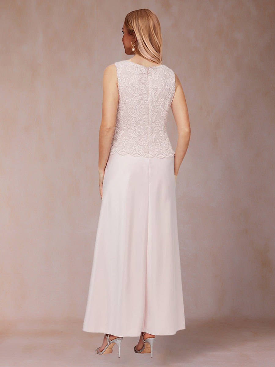 A-Line/Princess Scoop Sleeveless 2 Pieces Mother of the Bride Dresses with Appliques & Jacket