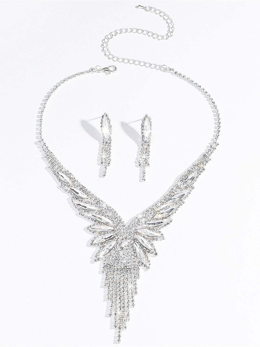 Women's Versatile Luxury Tassel Necklace and Earrings Jewelry Set