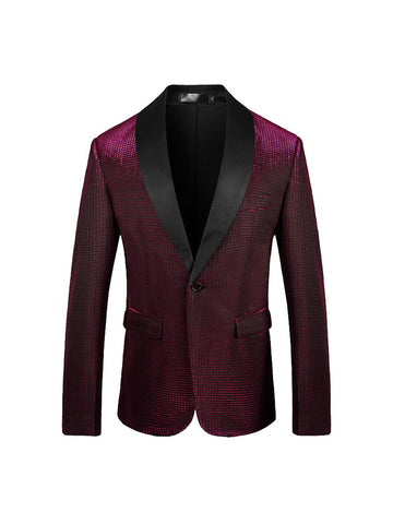 Tailored Fit Shawl Lapel Single Breasted One-button Men's Party Jacket