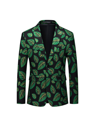 Tailored Fit Notched Lapel Single Breasted One-button Men's Party Jacket