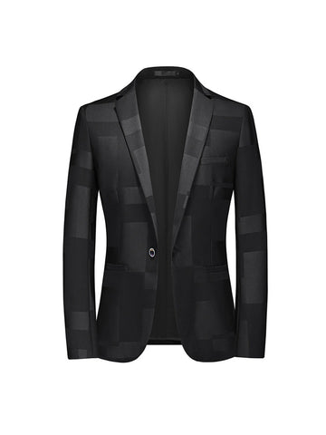 Tailored Fit Notched Single Breasted One-button Vintage Checkered Men's Blazer Jacket