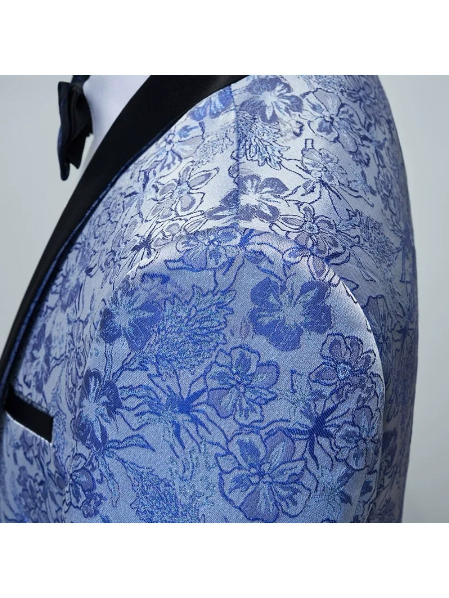 Tailored Fit Single Breasted One-button 2 Pieces Printed Men's Casual Suits