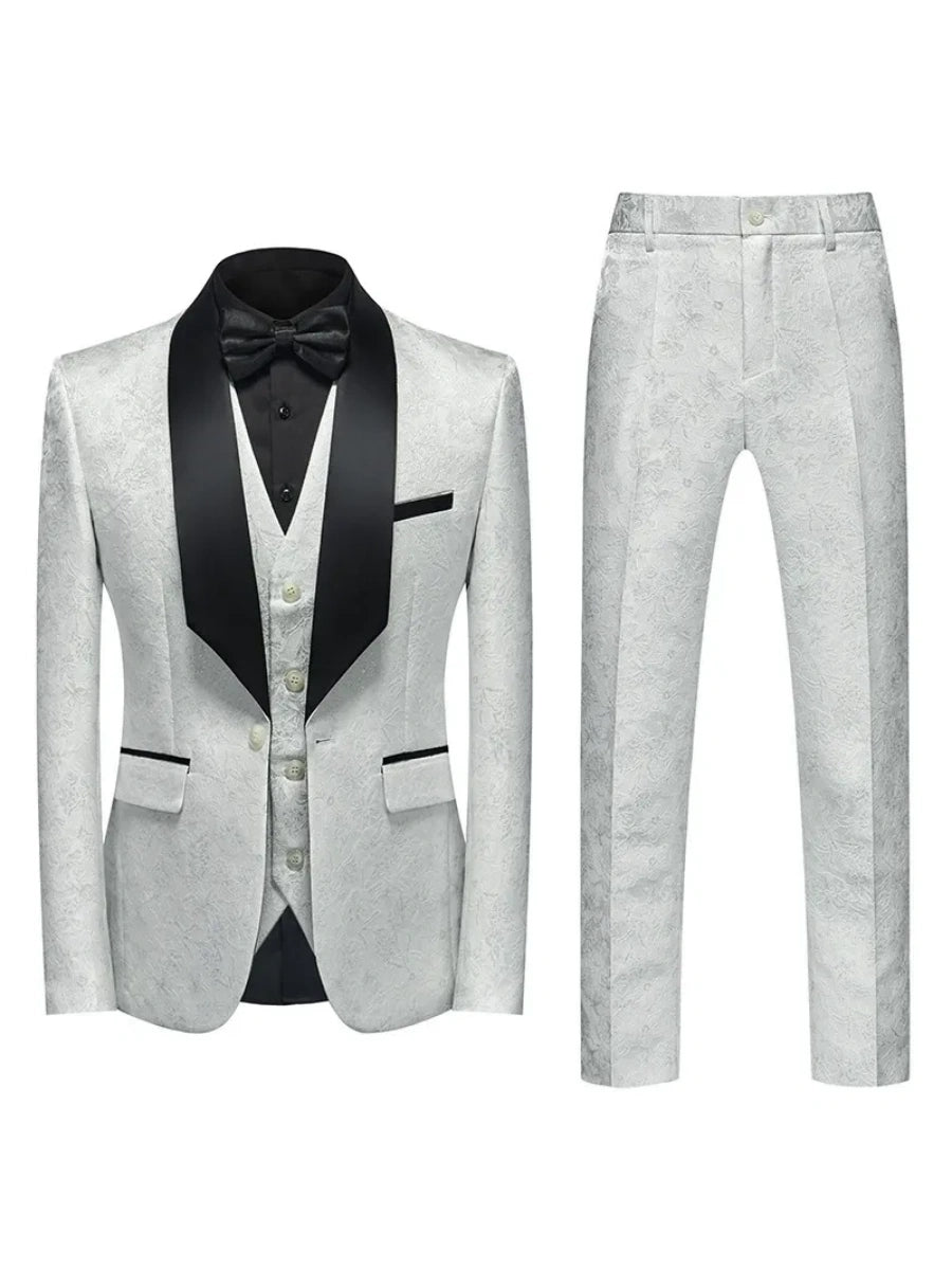 Tailored Fit Single Breasted One-button 2 Pieces Printed Men's Casual Suits