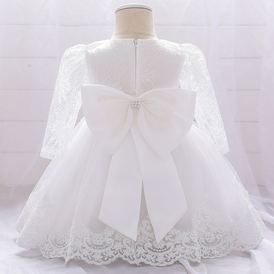 Ball Gown Scoop Long Sleeves Flower Girl Dresses with Beading