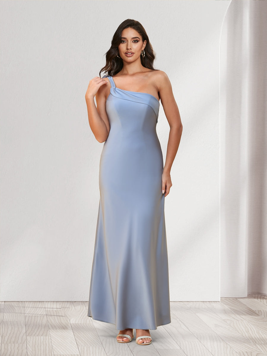 Lavetir Sheath/Column One-Shoulder Ankle-Length Bridesmaid Dresses 2026