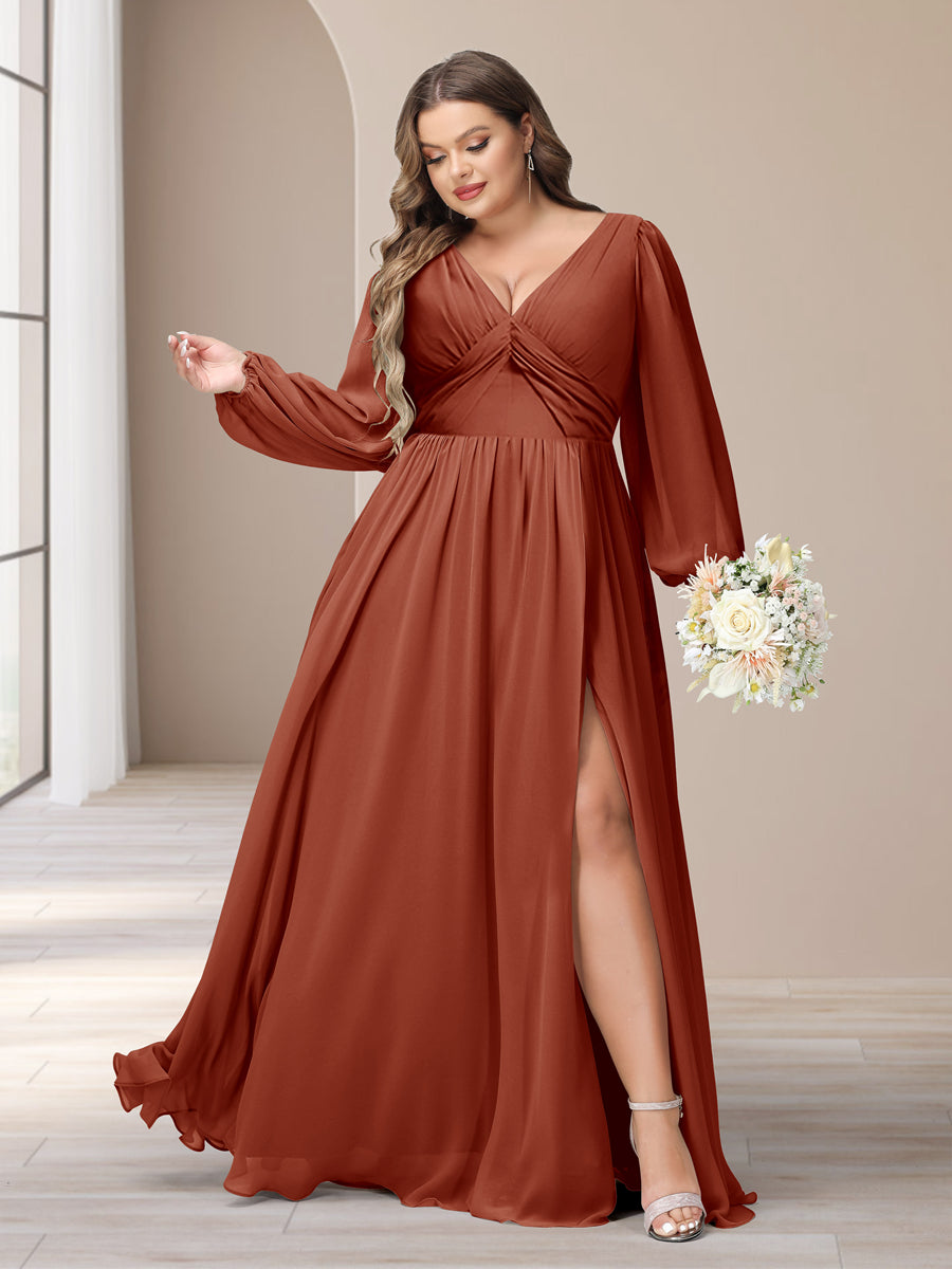 Plus Size Bridesmaid Dresses With Split Sheath Spaghetti Straps