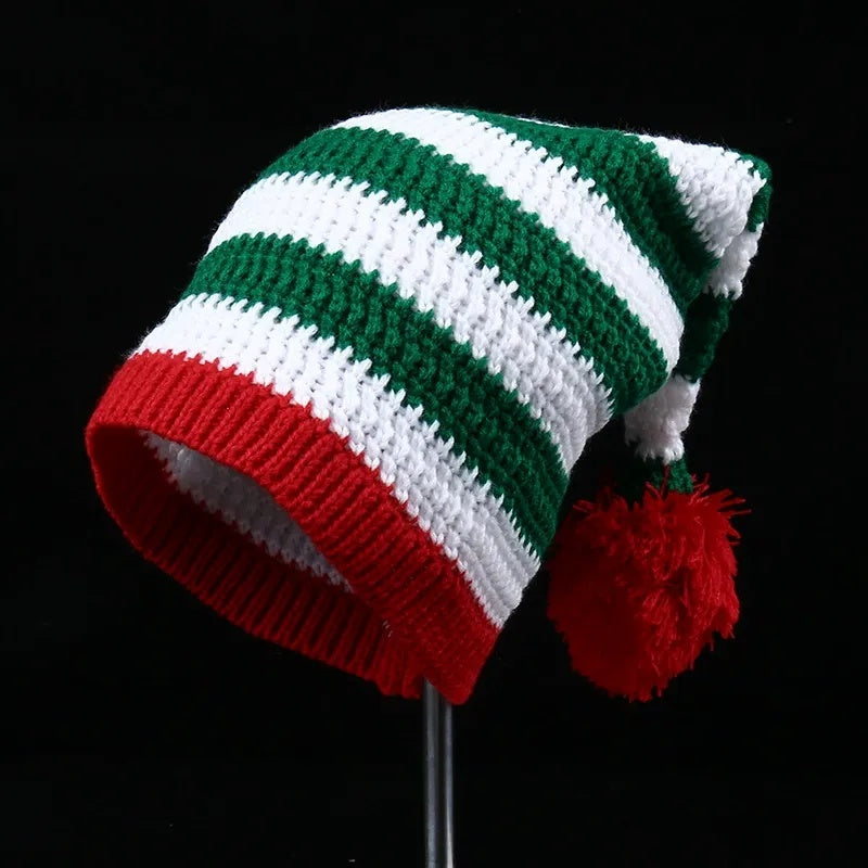 Knitted Pom Pom Elf Christmas Hats