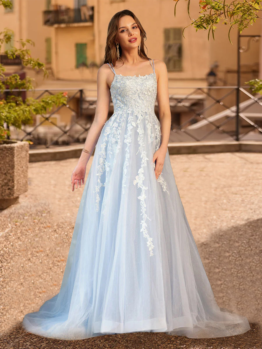 a line princess tulle dress Tulle Prom Dresses Black 2026 Women's A-Line/Princess V-Neck Long Sleeves Ankle-Length Formal Evening Dress Black Ball Gowns
