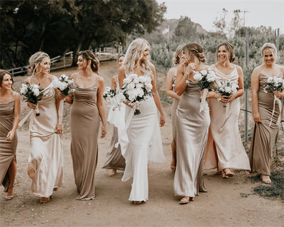 Combining Bouquets and Florals with Dusty Blue and Sage Bridesmaid Dresses
