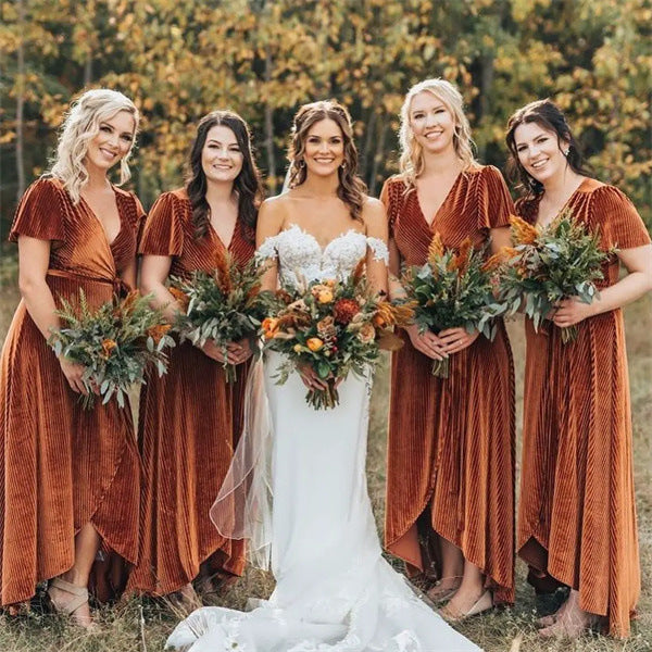 Dusty Blue and Sage Bridesmaid Dresses Have Cultural and Regional Preferences