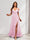 A-Line Cold Shoulder Split Side Ruched Floor-Length Chiffon Bridesmaid Dresses