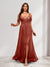 A-Line Cold Shoulder Split Side Ruched Floor-Length Chiffon Bridesmaid Dresses