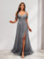 A-Line Cold Shoulder Split Side Ruched Floor-Length Chiffon Bridesmaid Dresses