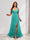 A-Line Cold Shoulder Split Side Ruched Floor-Length Chiffon Bridesmaid Dresses