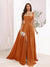 A-Line Square Neck Split Side Floor Length Bridesmaid Dresses