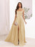 A-Line Square Neck Split Side Floor Length Bridesmaid Dresses
