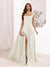 A-Line Square Neck Split Side Floor Length Bridesmaid Dresses