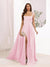 A-Line Square Neck Split Side Floor Length Bridesmaid Dresses