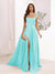 A-Line Square Neck Split Side Floor Length Bridesmaid Dresses