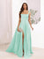 A-Line Square Neck Split Side Floor Length Bridesmaid Dresses