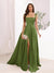 A-Line Square Neck Split Side Floor Length Bridesmaid Dresses