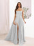 A-Line Square Neck Split Side Floor Length Bridesmaid Dresses
