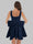 A-Line Square Neck Sequin Short Homecoming Dresses with Bow