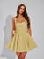 A-Line Square Neck Sequin Short Homecoming Dresses with Bow