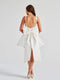 A-Line Square Neck Pleated Short Homecoming Dresses with Bow