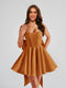 A-Line Square Neck Pleated Short Homecoming Dresses with Bow
