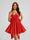 A-Line Square Neck Pleated Short Homecoming Dresses with Bow