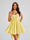 A-Line Square Neck Pleated Short Homecoming Dresses with Bow
