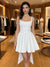 A-Line/Princess Square Neck Sleeveless Short/Mini Homecoming Dresses With Bowknot & Pleats