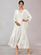 Chiffon V-Neck 3/4 Sleeves Mother of the Bride Dresses With Appliques