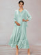 Chiffon V-Neck 3/4 Sleeves Mother of the Bride Dresses With Appliques