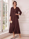 A-Line/Princess V-Neck 3/4 Sleeves Ankle-Length Mother of the Bride Dresses with Jacket & Applique