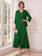A-Line/Princess V-Neck 3/4 Sleeves Ankle-Length Mother of the Bride Dresses with Jacket & Applique