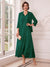 A-Line/Princess V-Neck 3/4 Sleeves Ankle-Length Mother of the Bride Dresses with Jacket & Applique