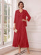 A-Line/Princess V-Neck 3/4 Sleeves Ankle-Length Mother of the Bride Dresses with Jacket & Applique