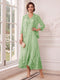 A-Line/Princess V-Neck 3/4 Sleeves Ankle-Length Mother of the Bride Dresses with Jacket & Applique