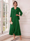 A-Line/Princess V-Neck 3/4 Sleeves Ankle-Length Mother of the Bride Dresses with Jacket & Applique