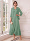 A-Line/Princess V-Neck 3/4 Sleeves Ankle-Length Mother of the Bride Dresses with Jacket & Applique