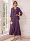A-Line/Princess V-Neck 3/4 Sleeves Ankle-Length Mother of the Bride Dresses with Jacket & Applique