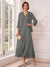 A-Line/Princess V-Neck 3/4 Sleeves Ankle-Length Mother of the Bride Dresses with Jacket & Applique