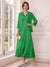 A-Line/Princess V-Neck 3/4 Sleeves Ankle-Length Mother of the Bride Dresses with Jacket & Applique