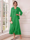 A-Line/Princess V-Neck 3/4 Sleeves Ankle-Length Mother of the Bride Dresses with Jacket & Applique