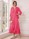A-Line/Princess V-Neck 3/4 Sleeves Ankle-Length Mother of the Bride Dresses with Jacket & Applique